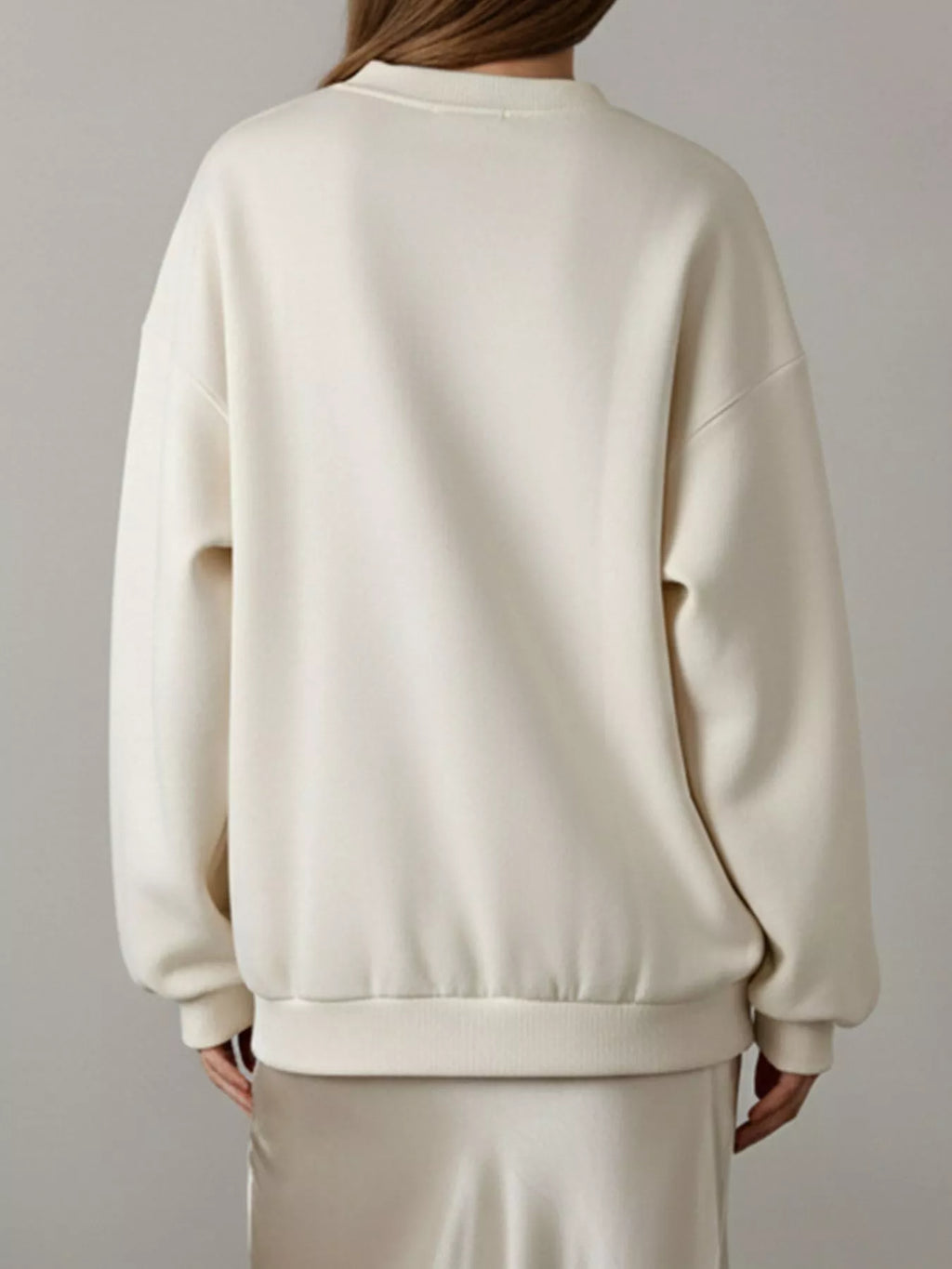 Flower Dropped Shoulder Sweatshirt