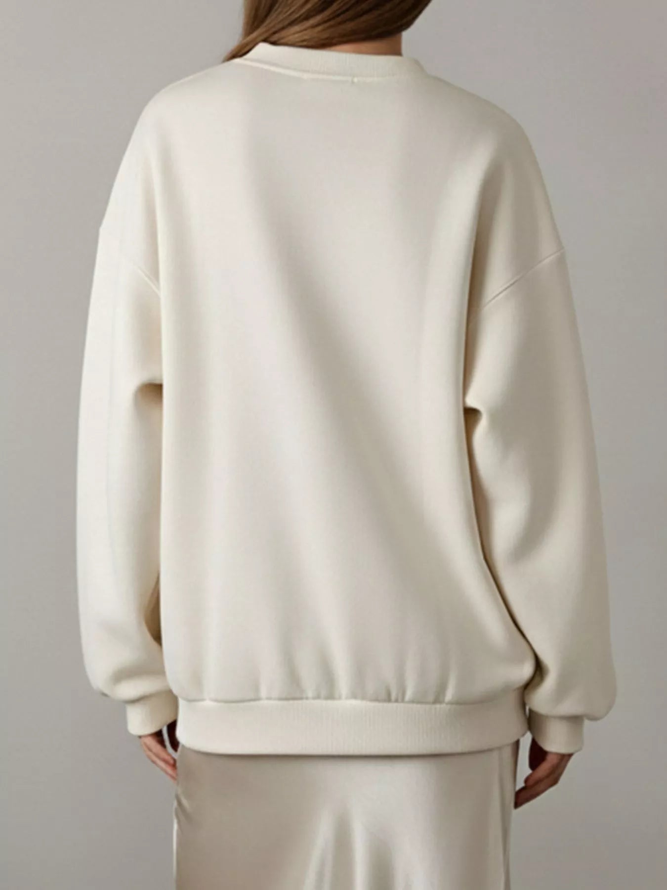Flower Dropped Shoulder Sweatshirt