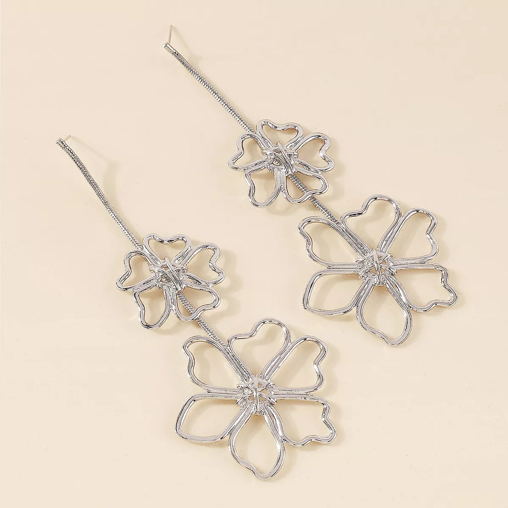 Alloy Flower Dangle Earrings