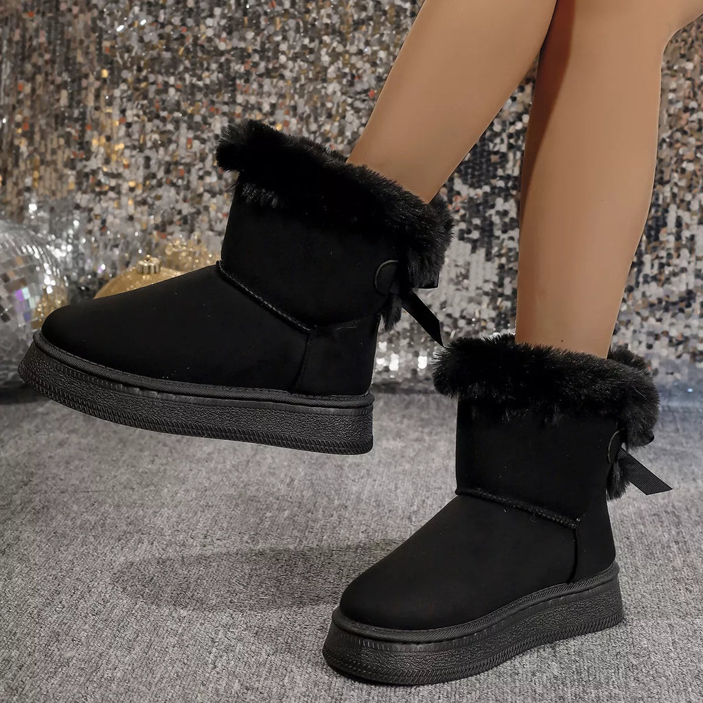 Cozy Faux Fur Trim Boots