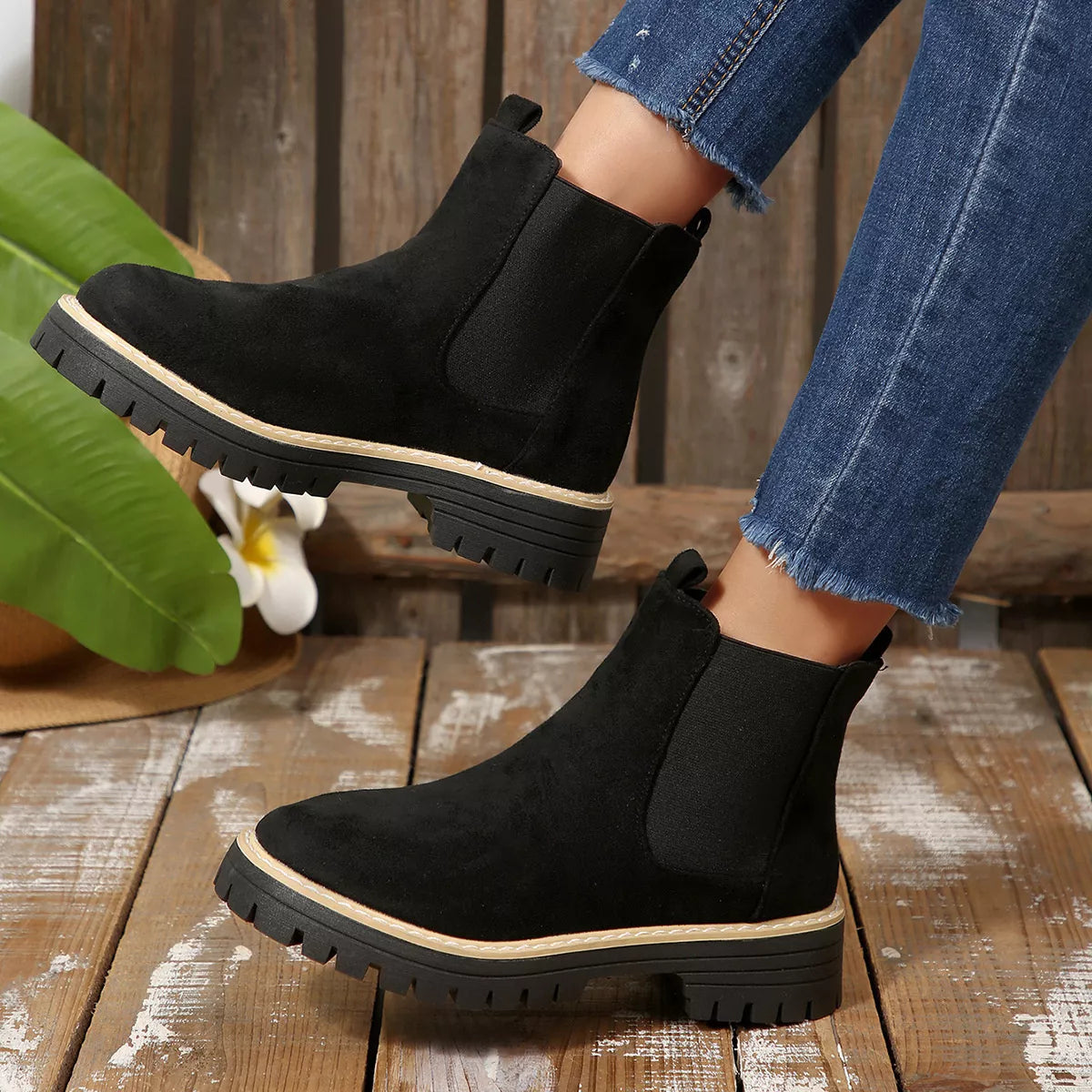 Round Toe Ankle Boots