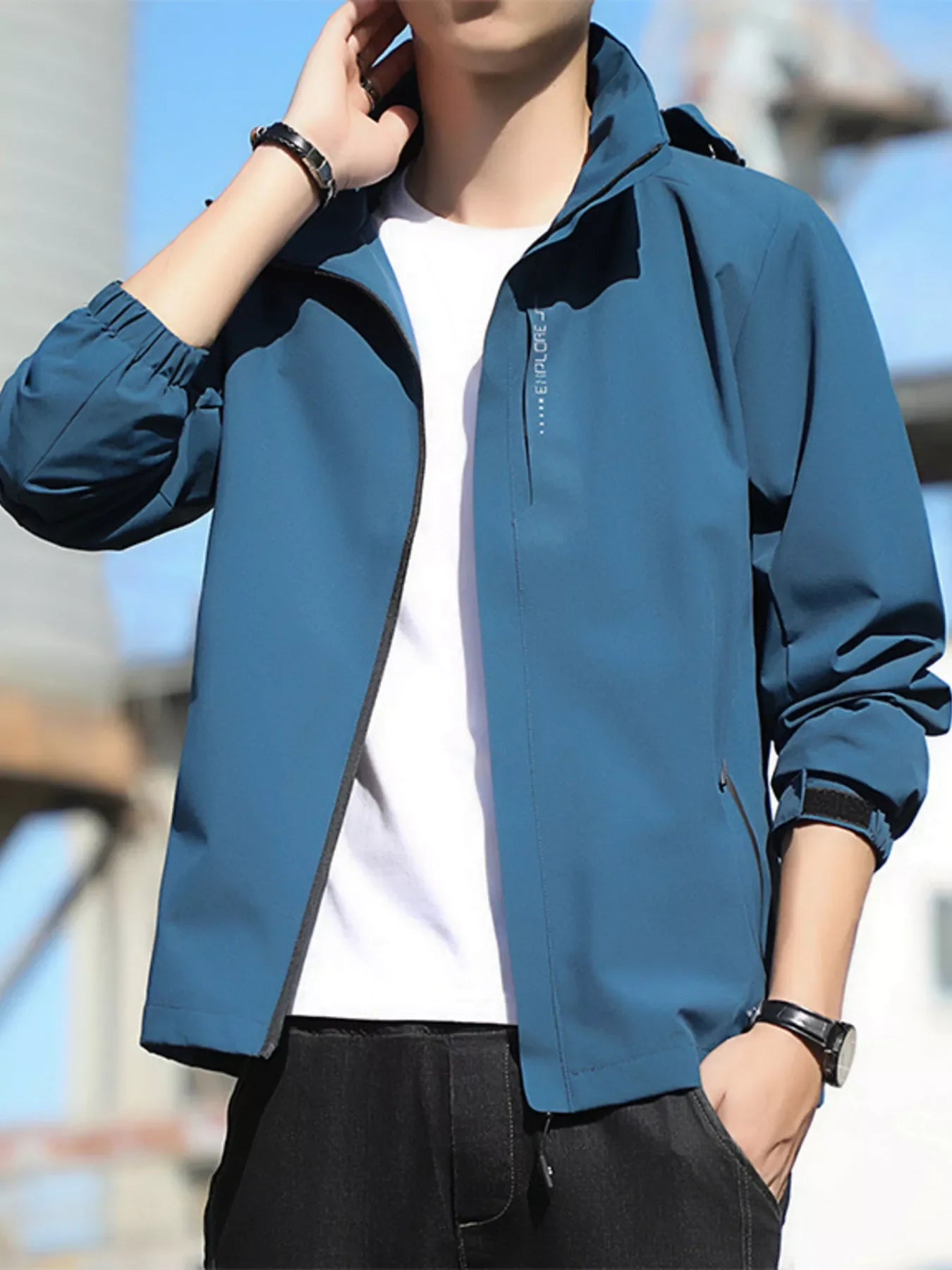 Men's Plus Size Casual Windproof Hooded Jacket
