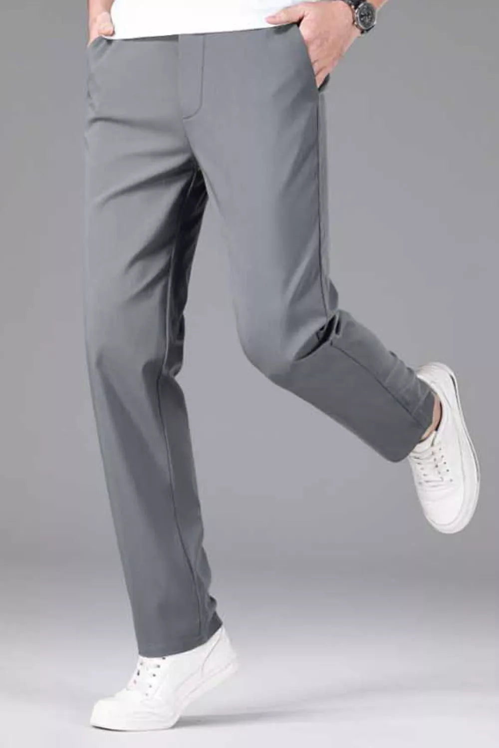 Men's Plus Size Casual Stretch Straight-Leg Pants
