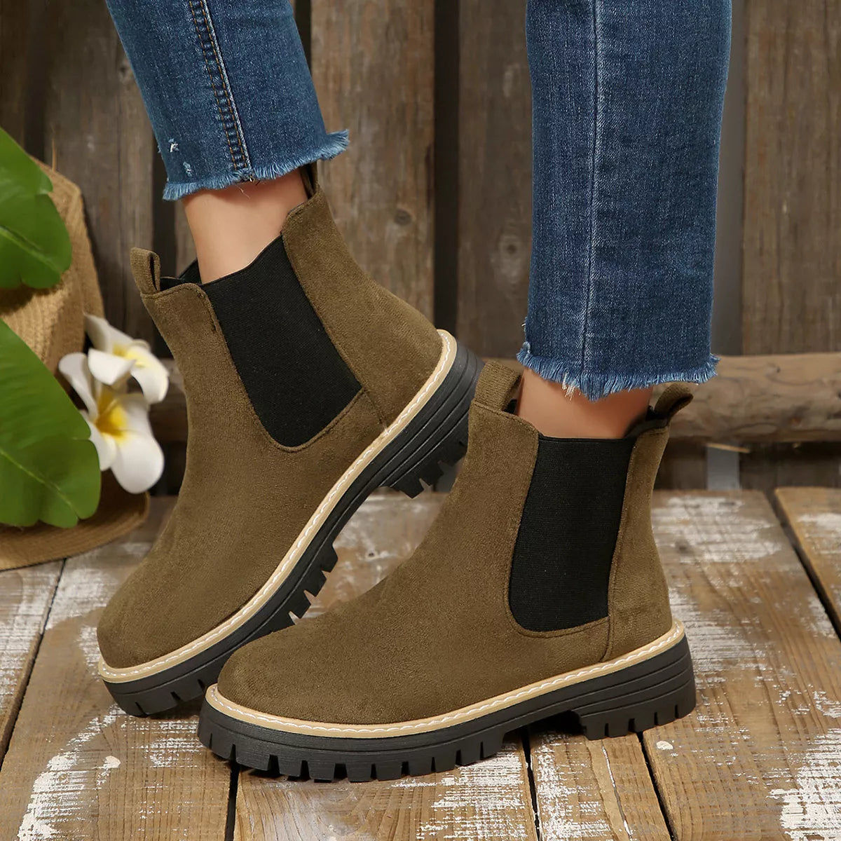 Round Toe Ankle Boots