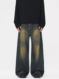 Men's Vintage Wash Wide Leg Jeans