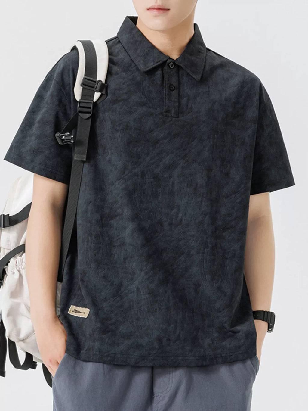Men's Plus Size Button Detail Short Sleeve Polo