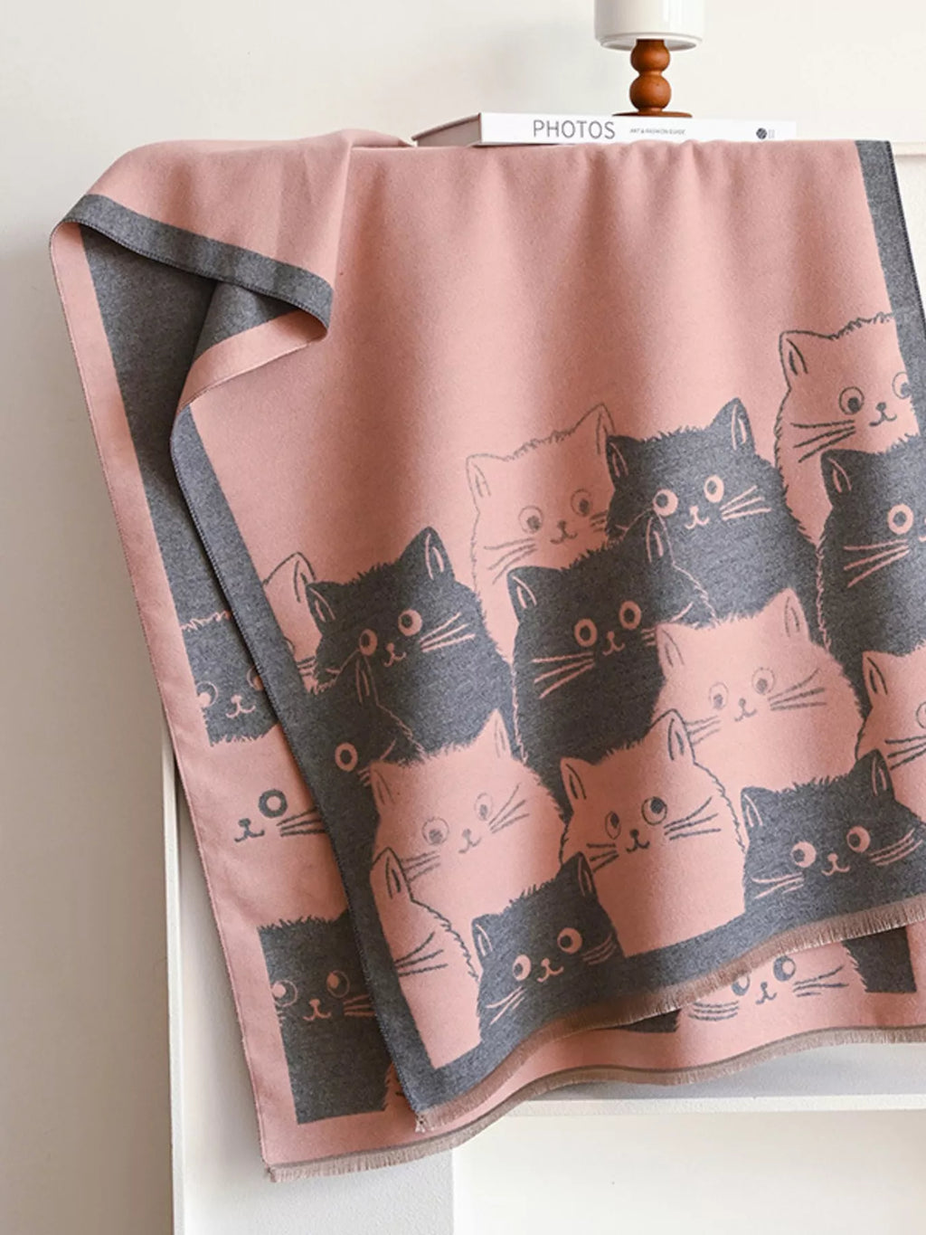 Cute Cat Pattern Knitted Scarf