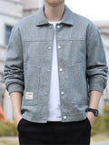 Men's Plus Size Casual Snap-Down Jacket