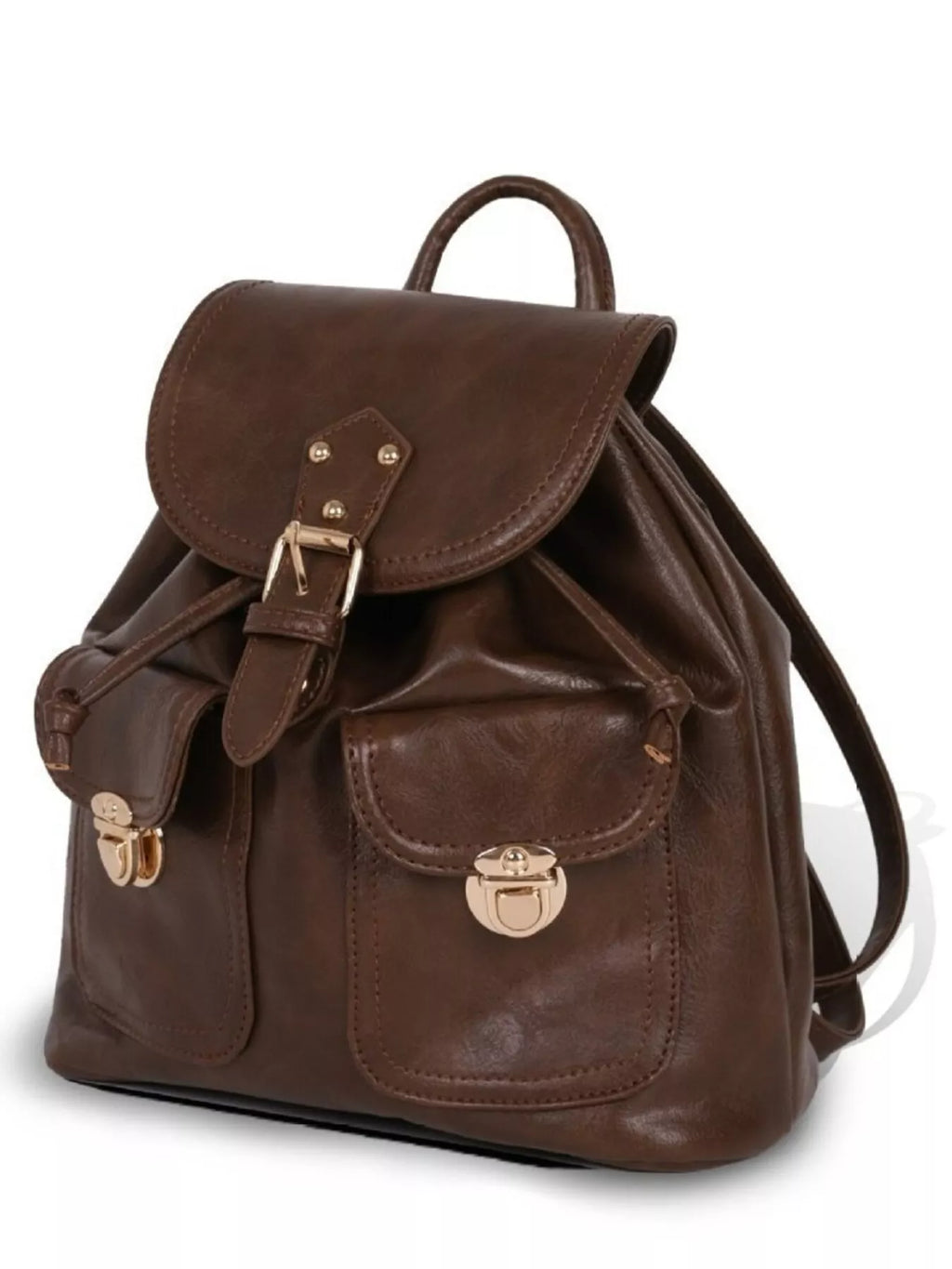 Vintage Style Buckle Backpack Bag