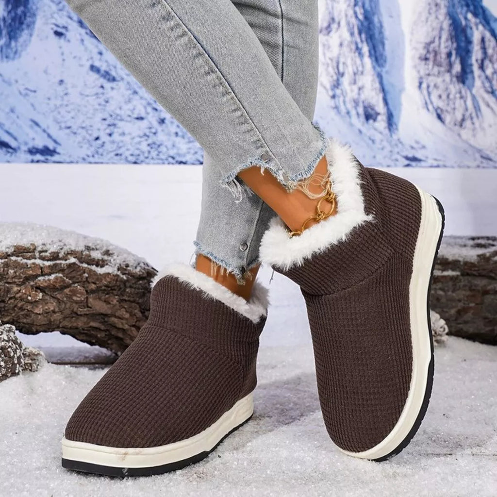 Cozy Knit Ankle Boots with Plush Lining