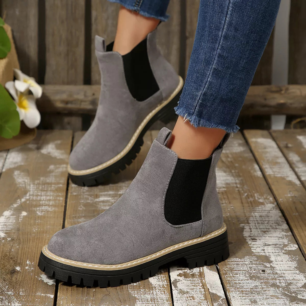 Round Toe Ankle Boots