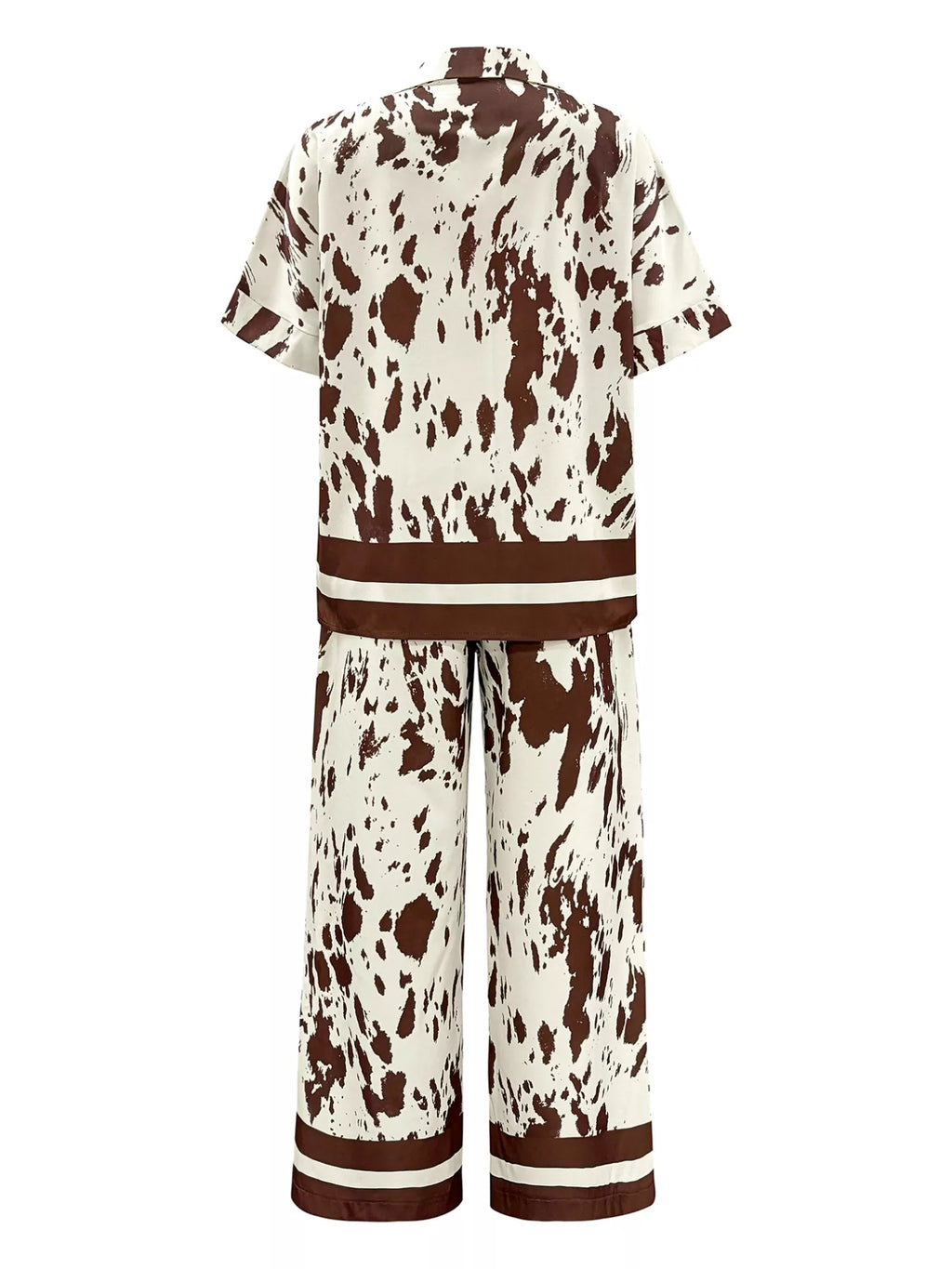 Printed Relaxed Fit Top and Wide Leg Pants Set