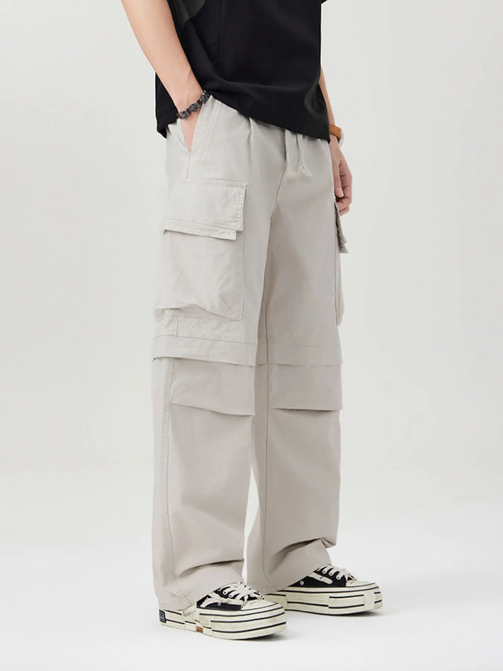 Men's Plus Size Loose Fit Multi-Pocket Cargo Pants