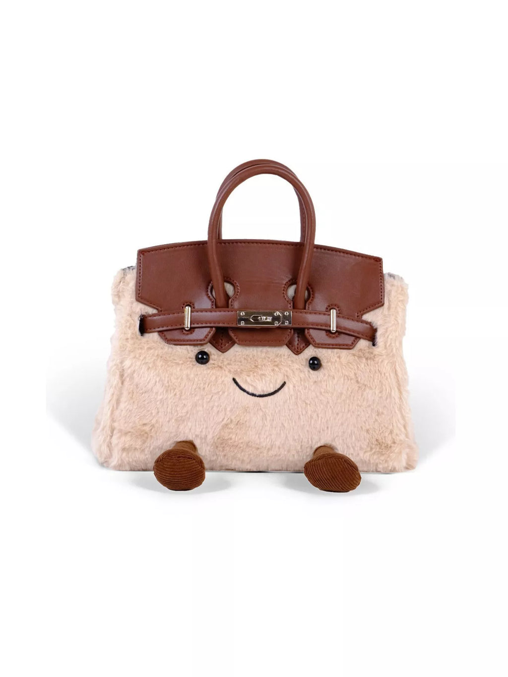 Plush Handbag with Cartoon Face