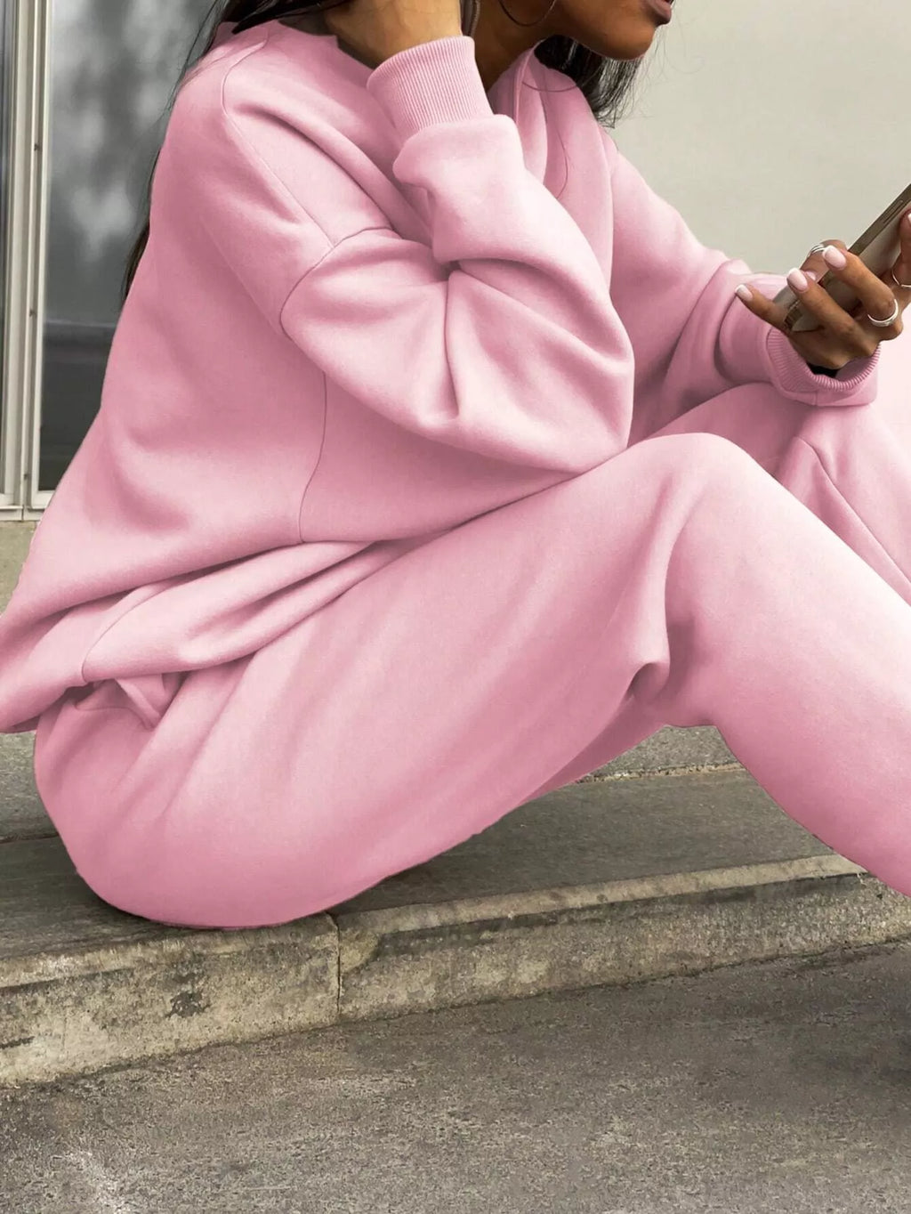 Half Zip Sweatshirt and Pants Set