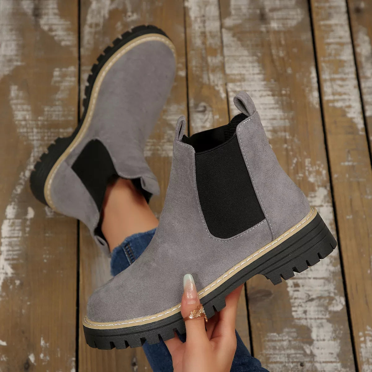 Round Toe Ankle Boots