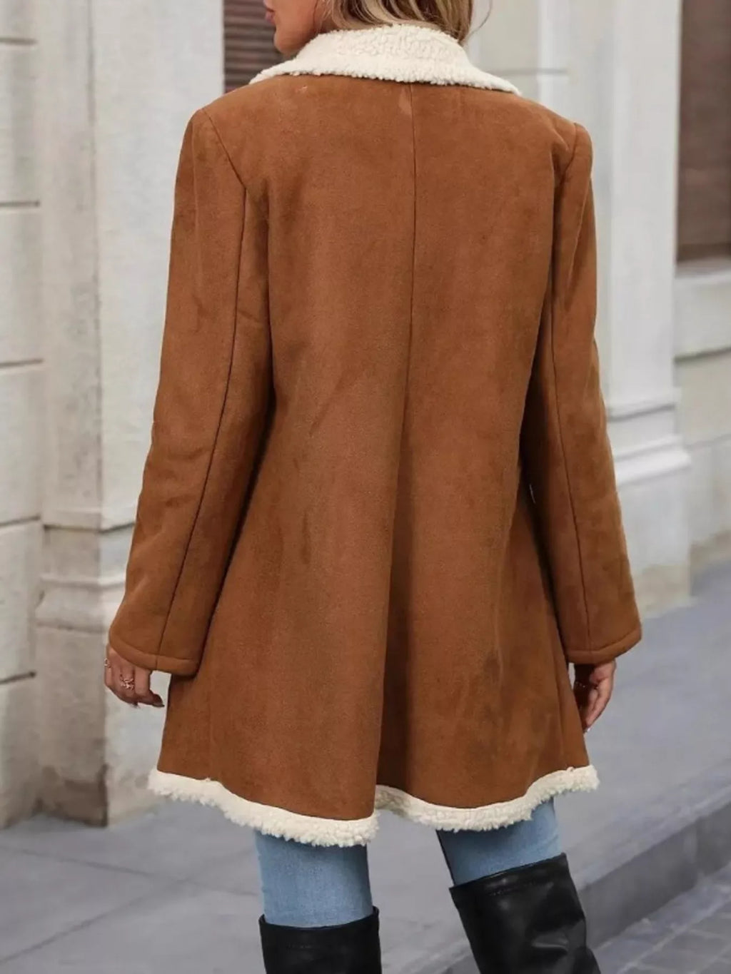 Sherpa Lined Button Up Coat