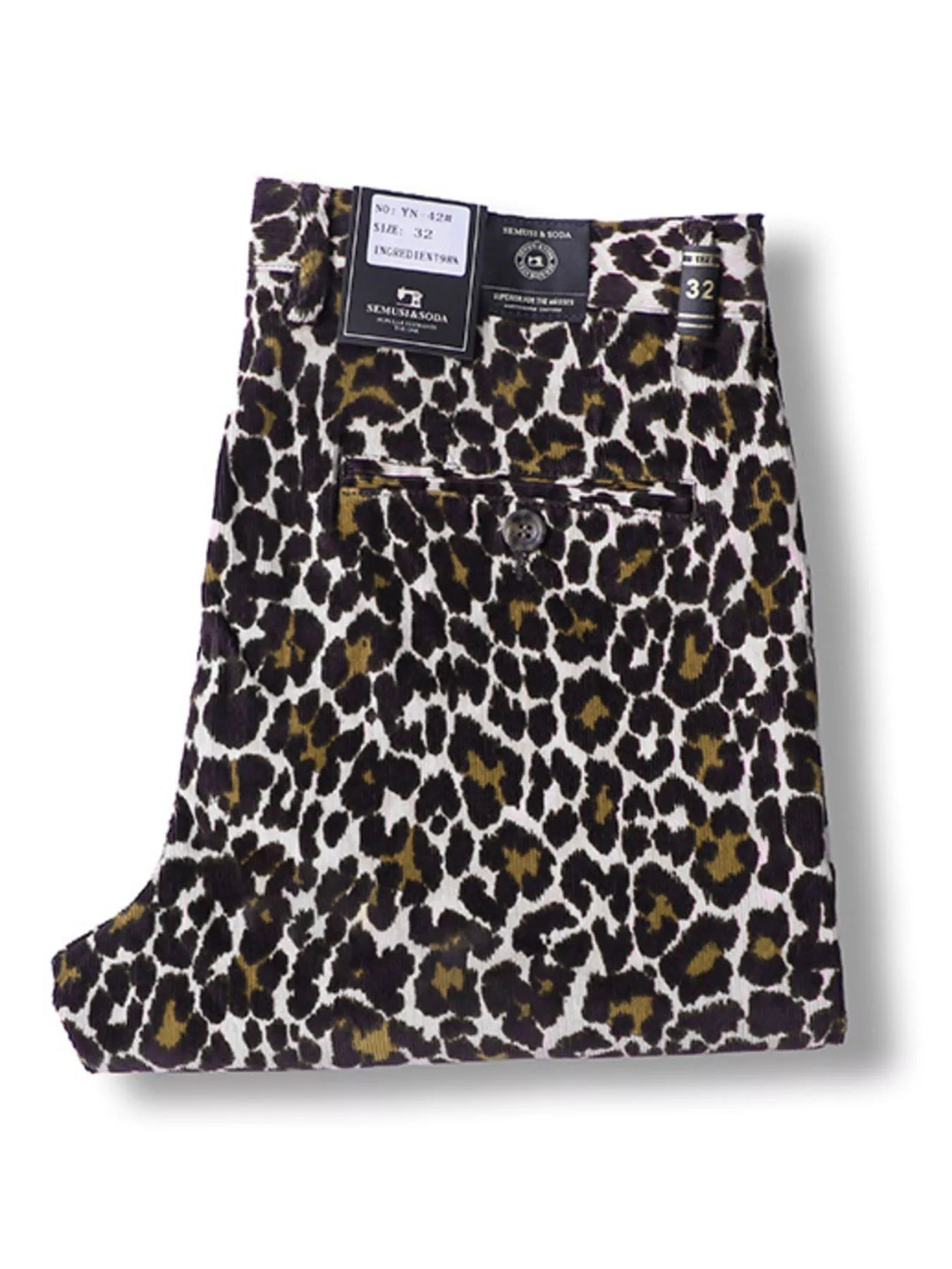 Men's Leopard Print Slim-Fit Pants