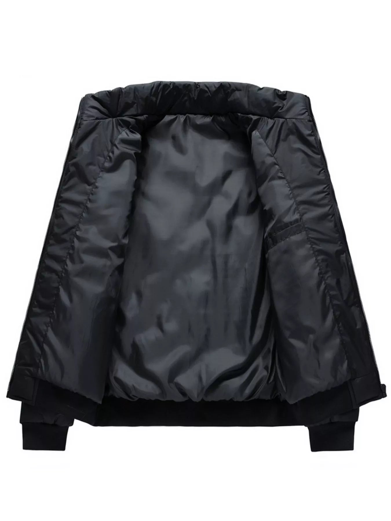Men's Plus Size Warm Padded Stand Collar Puffer Jacket