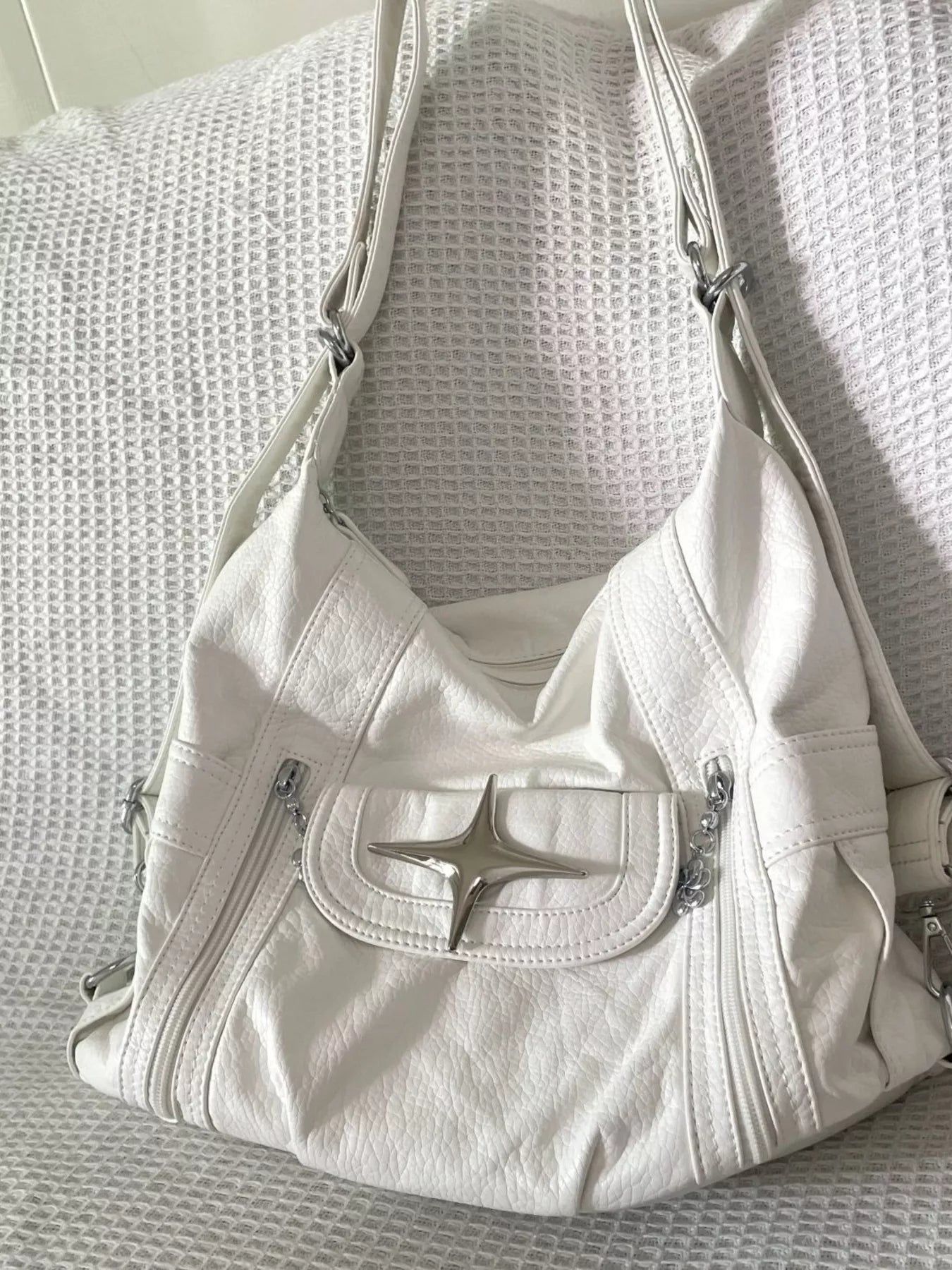 Adjustable Strap Star Decor Convertible Crossbody Bag