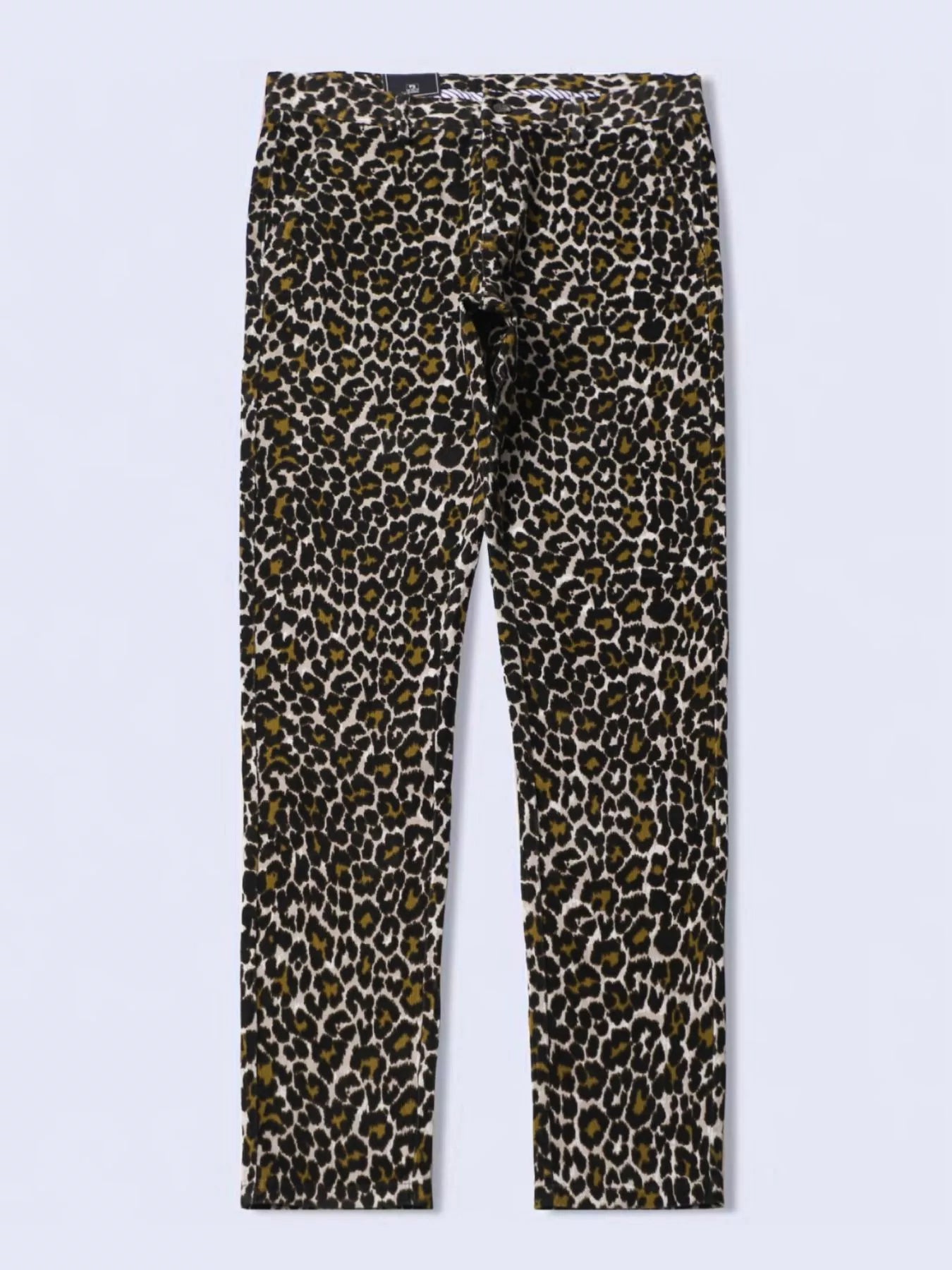 Men's Leopard Print Slim-Fit Pants
