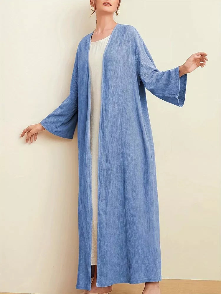 Open Front Long Sleeve Longline Cardigan