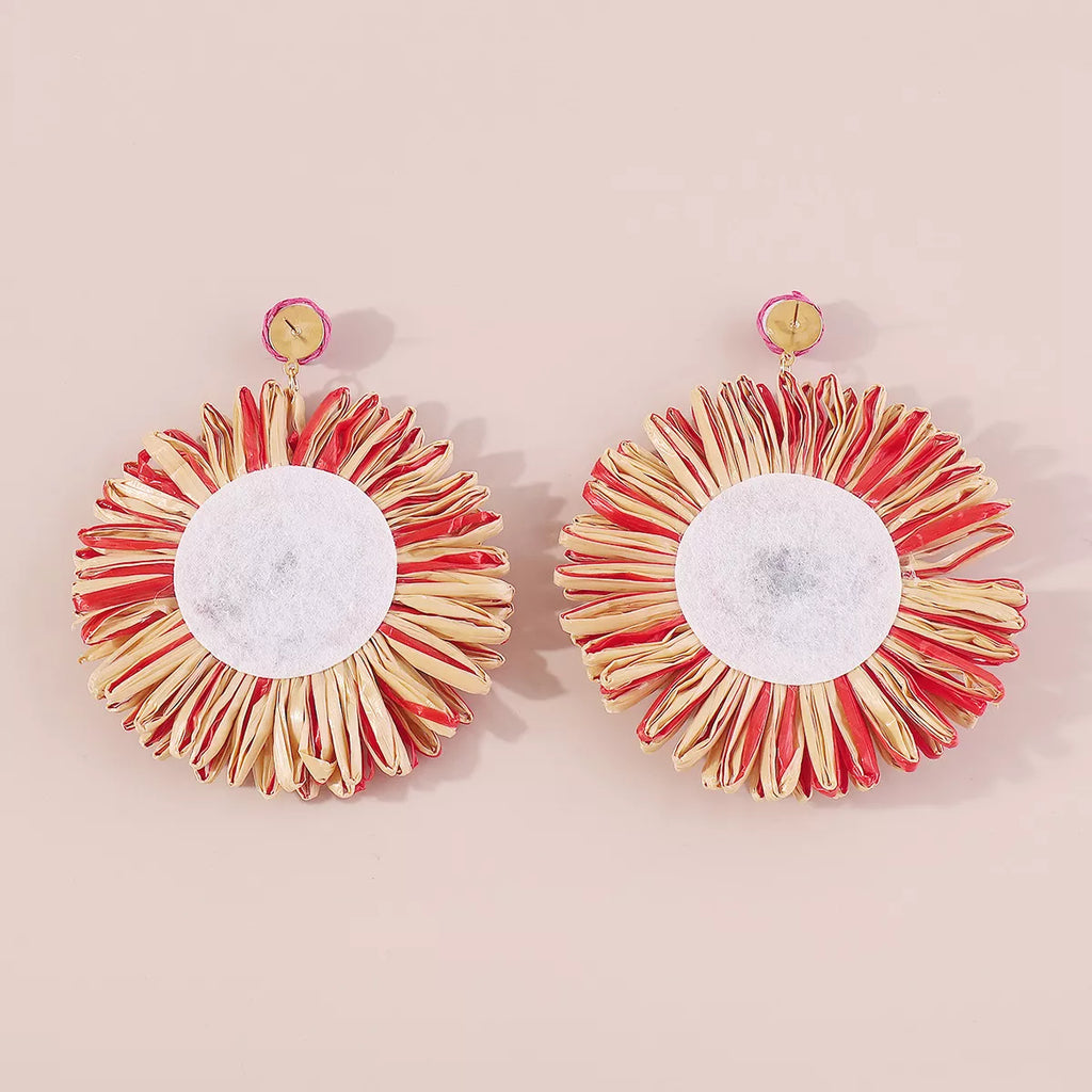 Sunflower Rattan Dangle Earrings