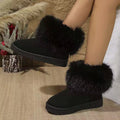 Fuzzy Trim Ankle Boots