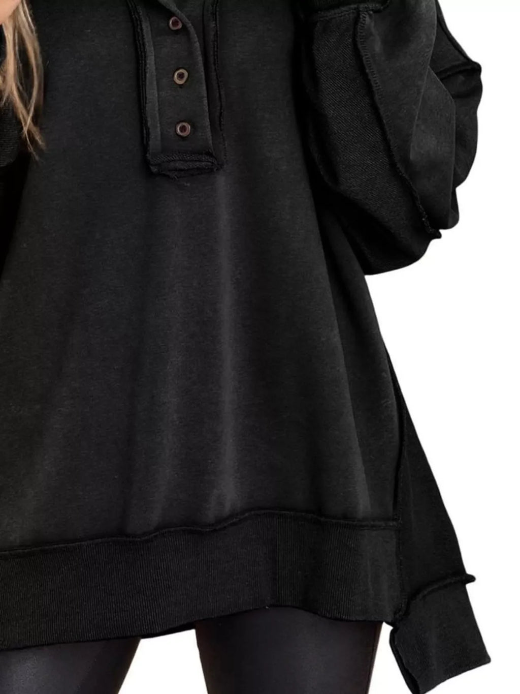 Half Snap Long Sleeve Sweatshirt