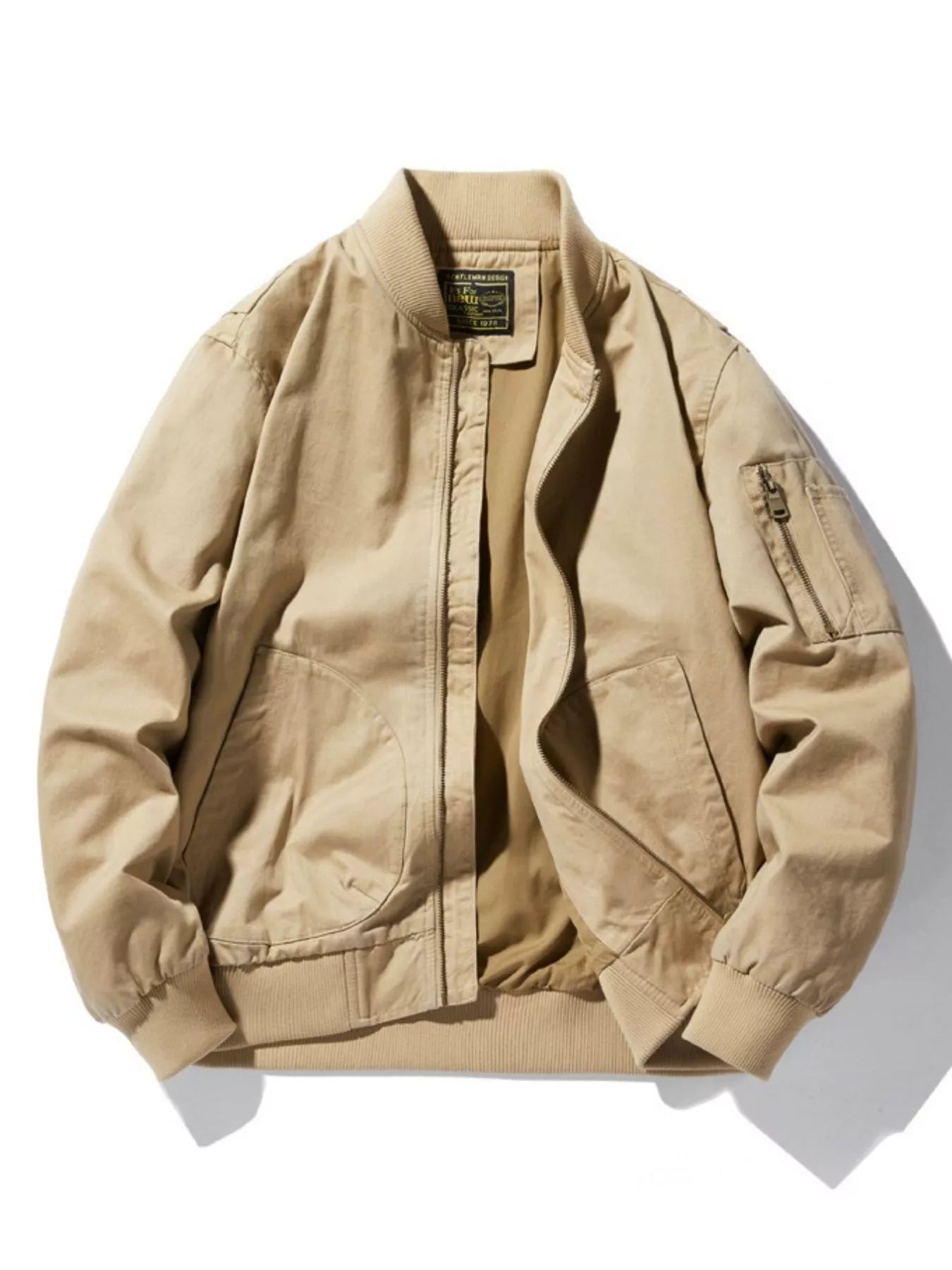 Men's Plus Size Zip Up Bomber Jacket