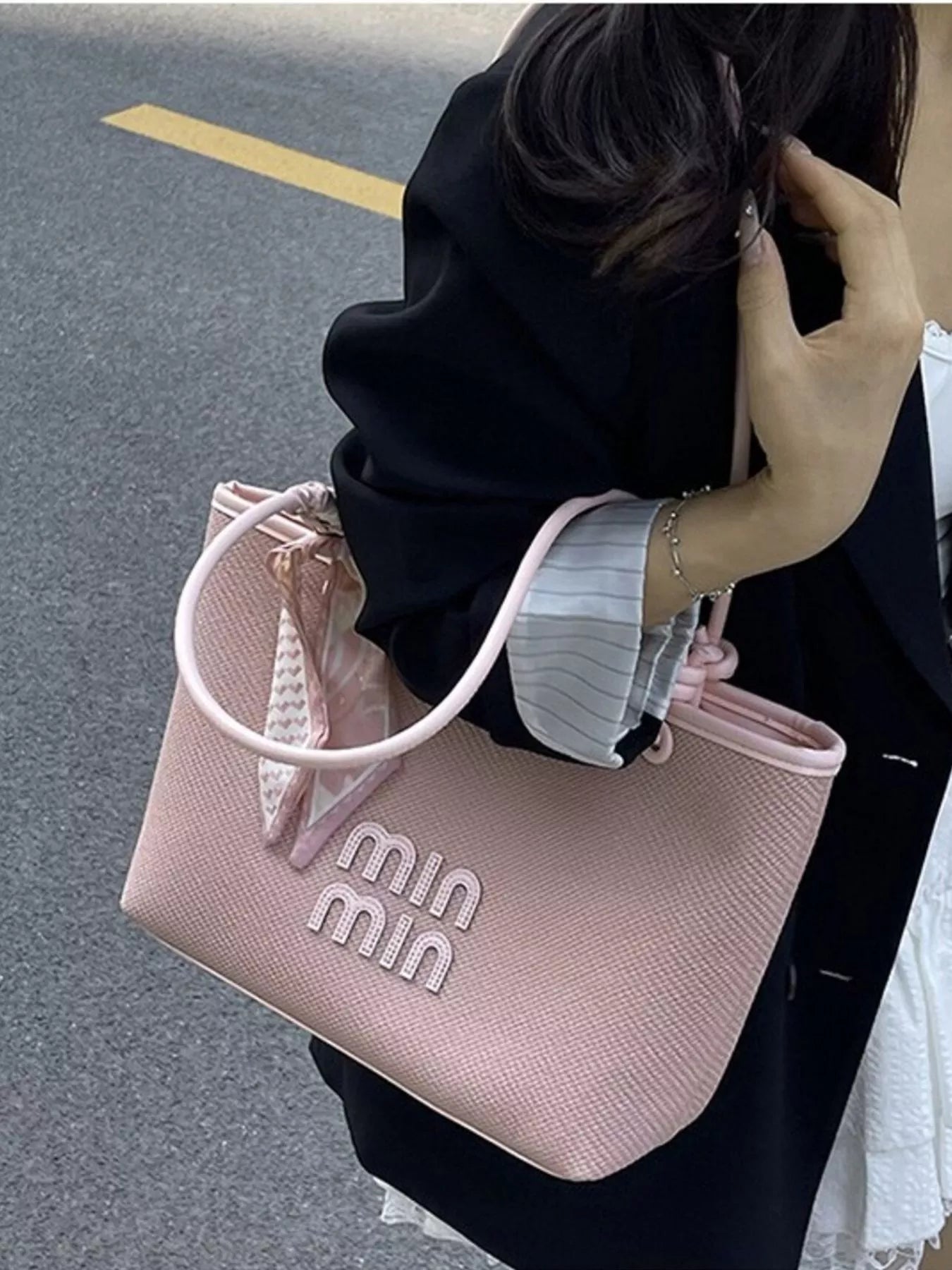 Woven-Texture Tote Bag