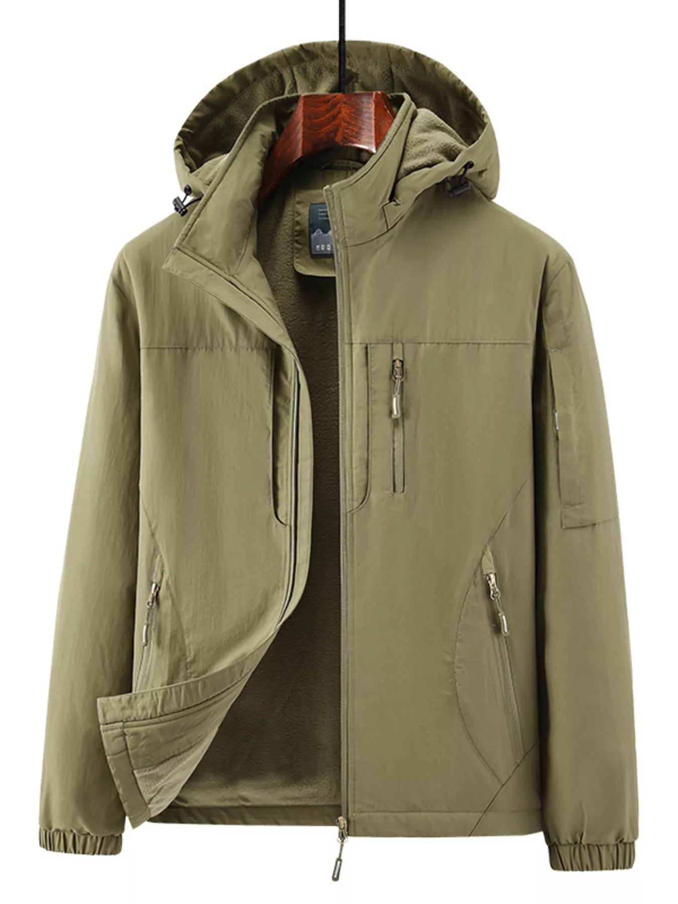 Men's Plus Size Outdoor Hooded Windproof Jacket
