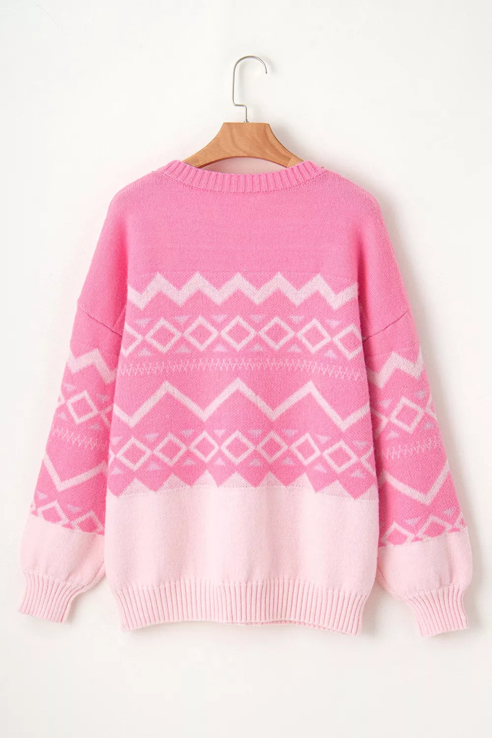 Geometric Patterned Long Sleeve Sweater