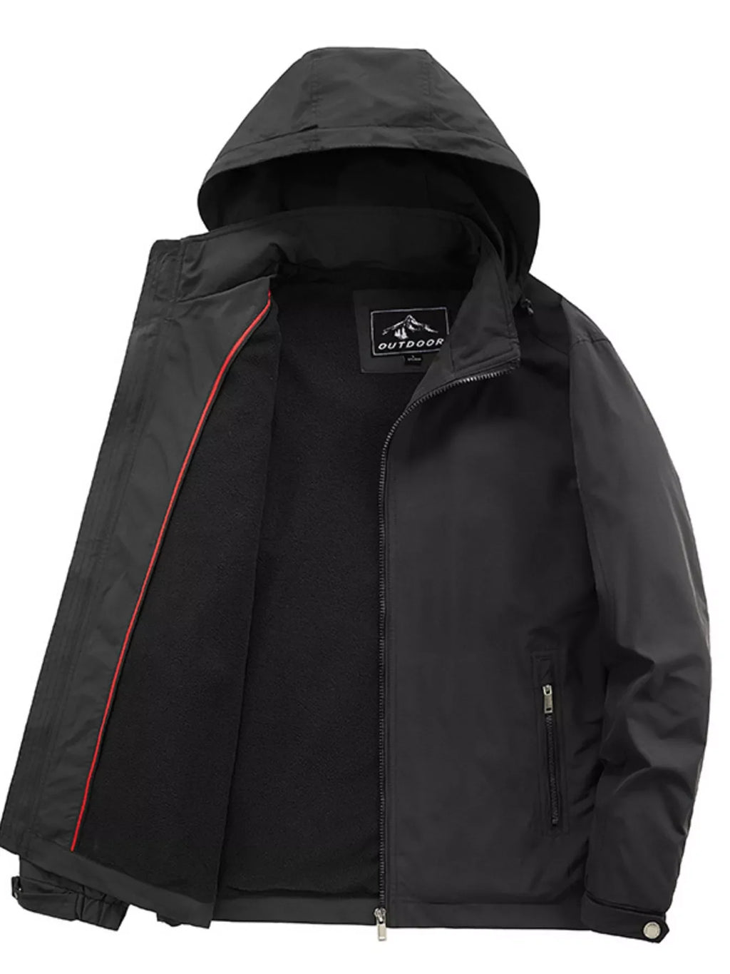 Men's Plus Size Outdoor Windproof Hooded Jacket