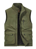 Men's Plus Size Zip Up Multi-Pocket Outdoor Vest