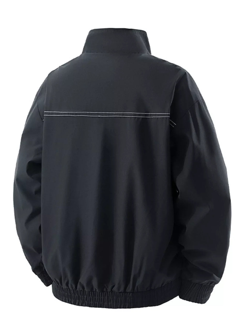 Men's Plus Size Zip Up Contrast Collar Casual Jacket