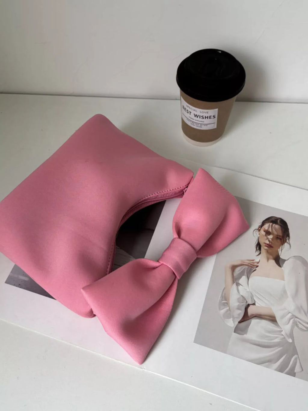 Solid Color Bow Handbag