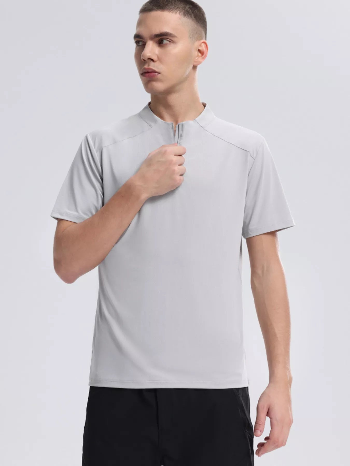 Men's Quarter Zip Short Sleeve Active T-Shirt