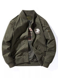 Men's Plus Size Casual Zip Up Bomber Jacket