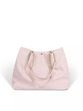 Chain-Accented Tote Bag