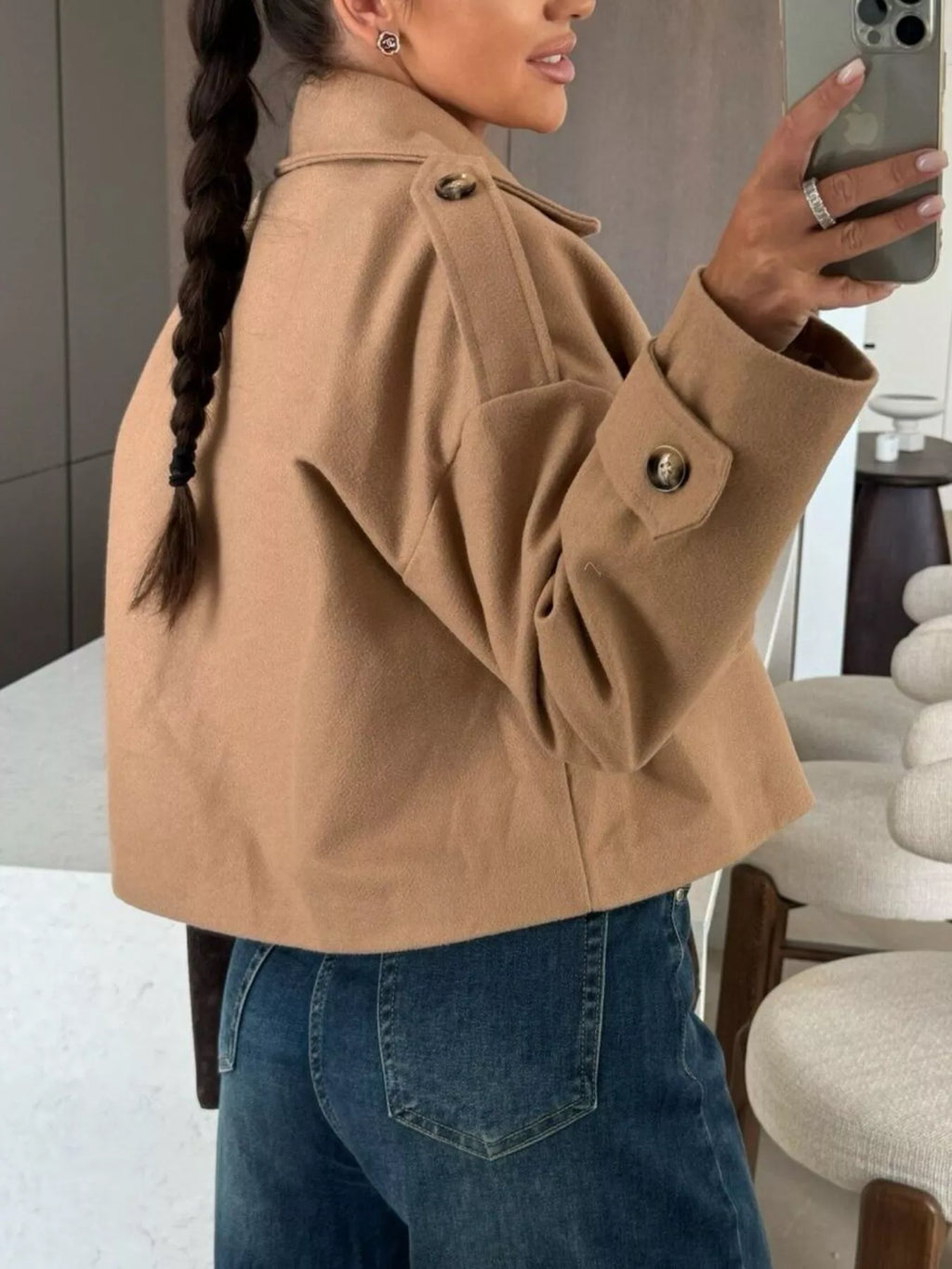Double-Breasted Cropped Outerwear