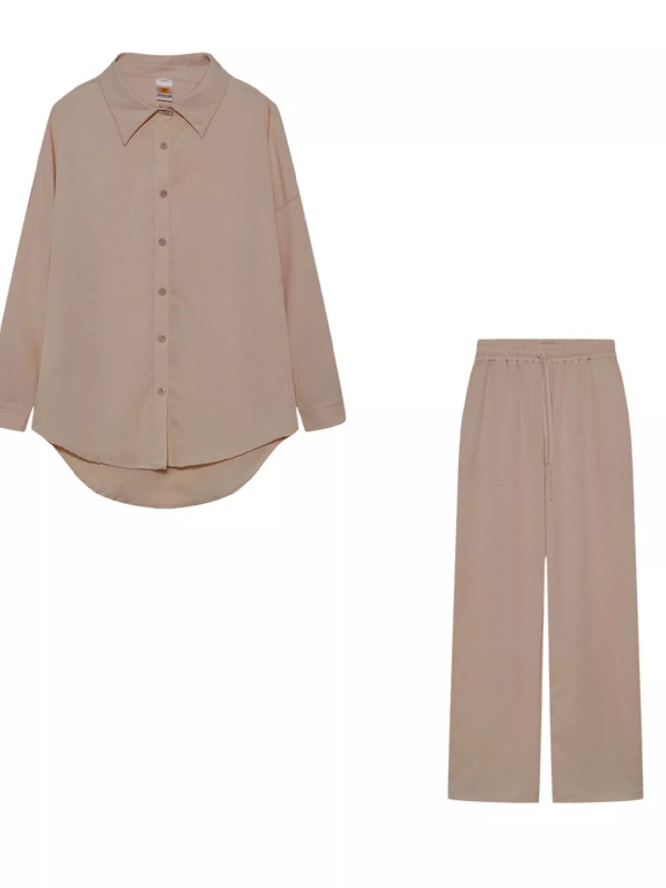 Full Size Button Up Shirt and Pants Set Plus Size