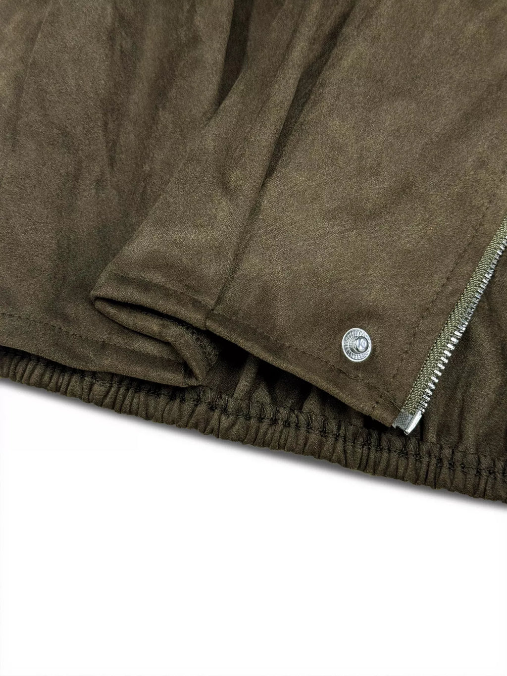 Plus Size Suede Cropped Bomber Jacket