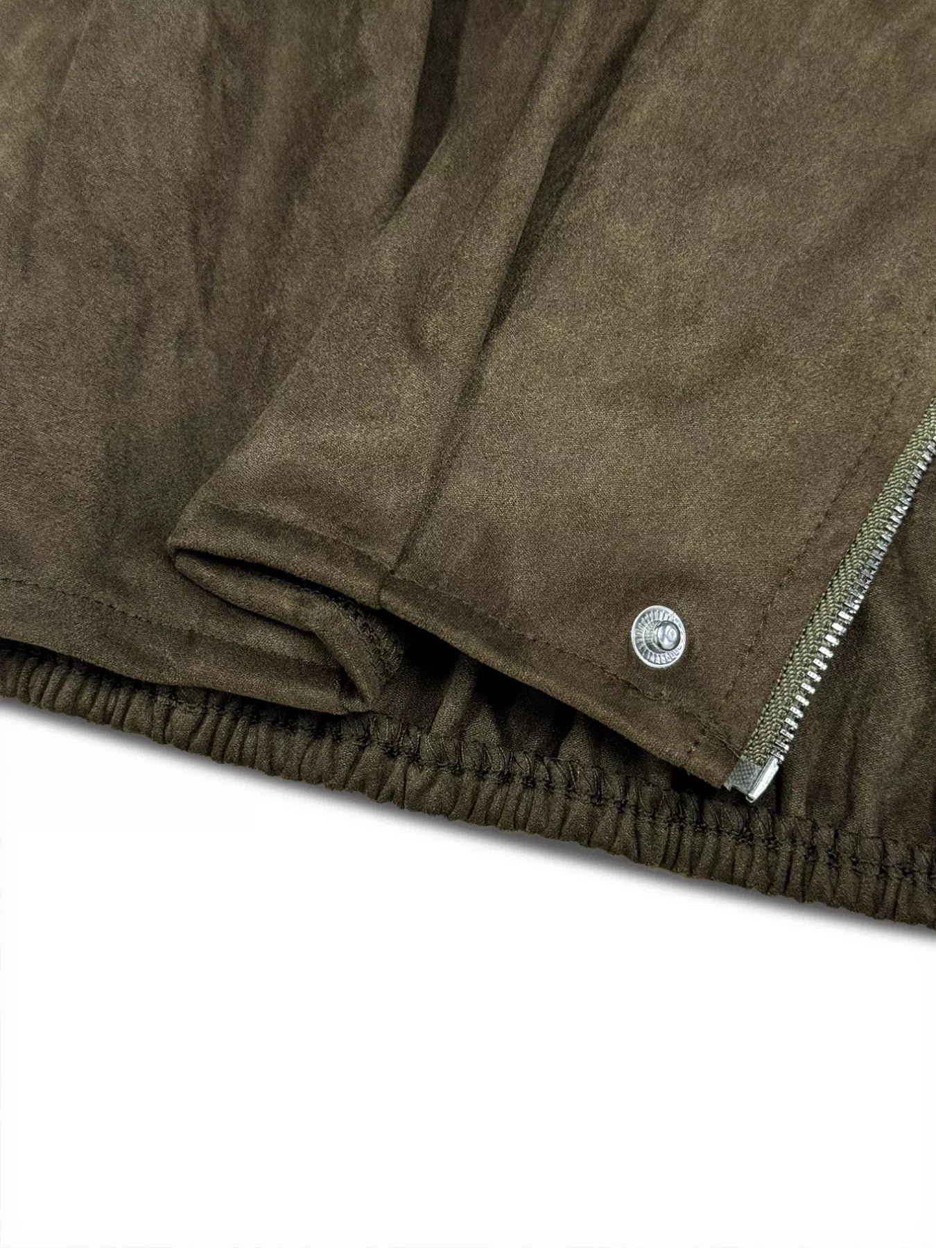 Plus Size Suede Cropped Bomber Jacket