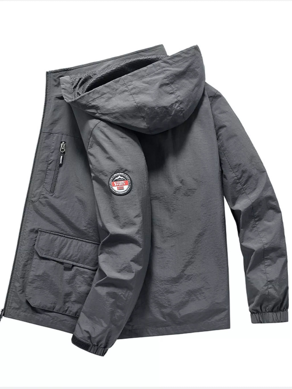 Men's Plus Size Lightweight Hooded Windproof Outdoor Jacket