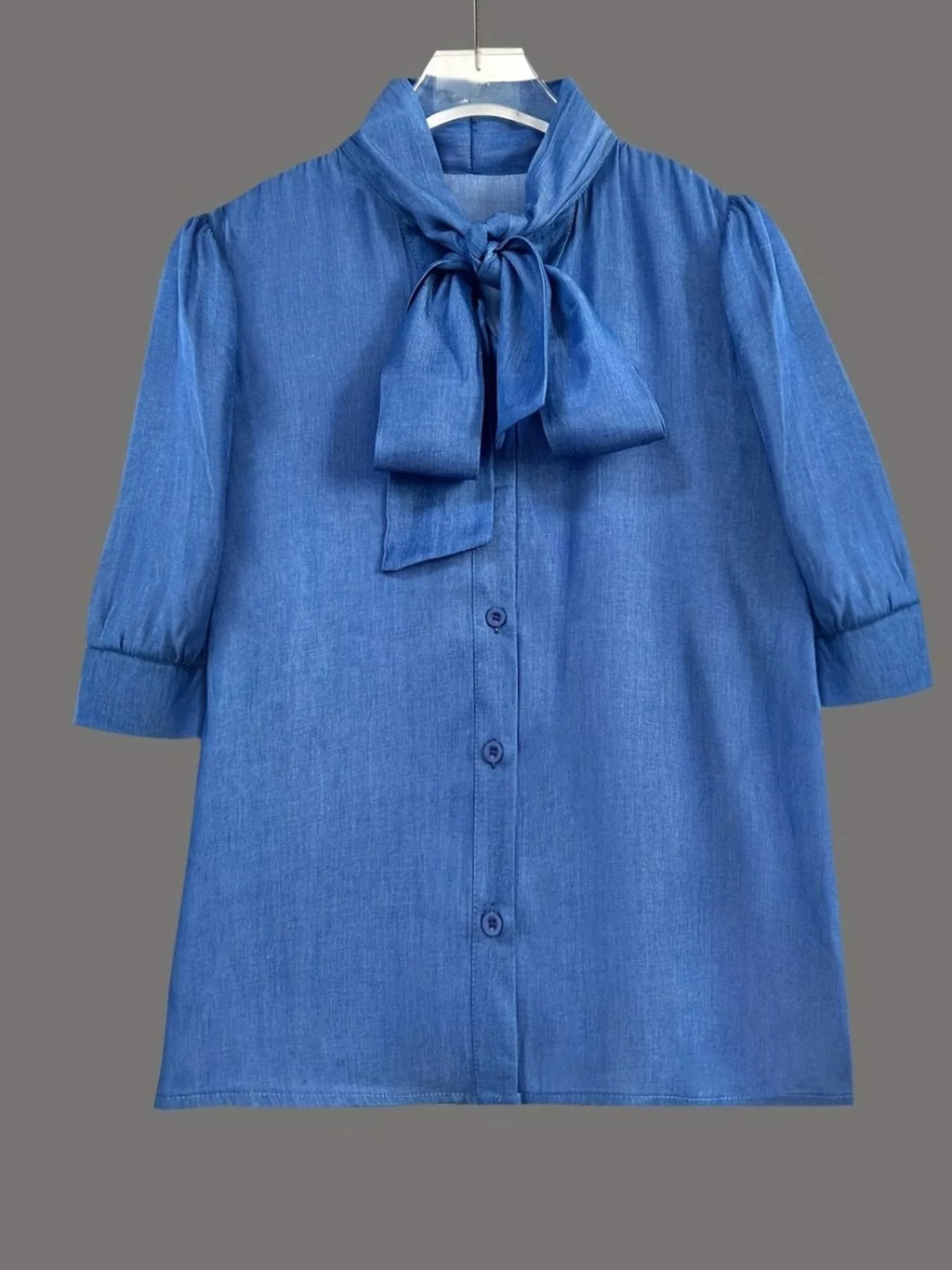 Bow-Tie Puff Sleeve Blouse