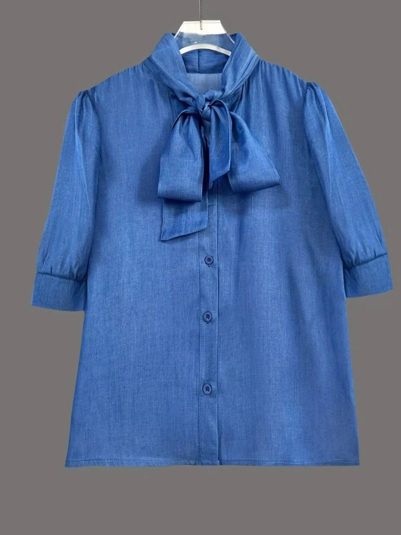 Bow-Tie Puff Sleeve Blouse