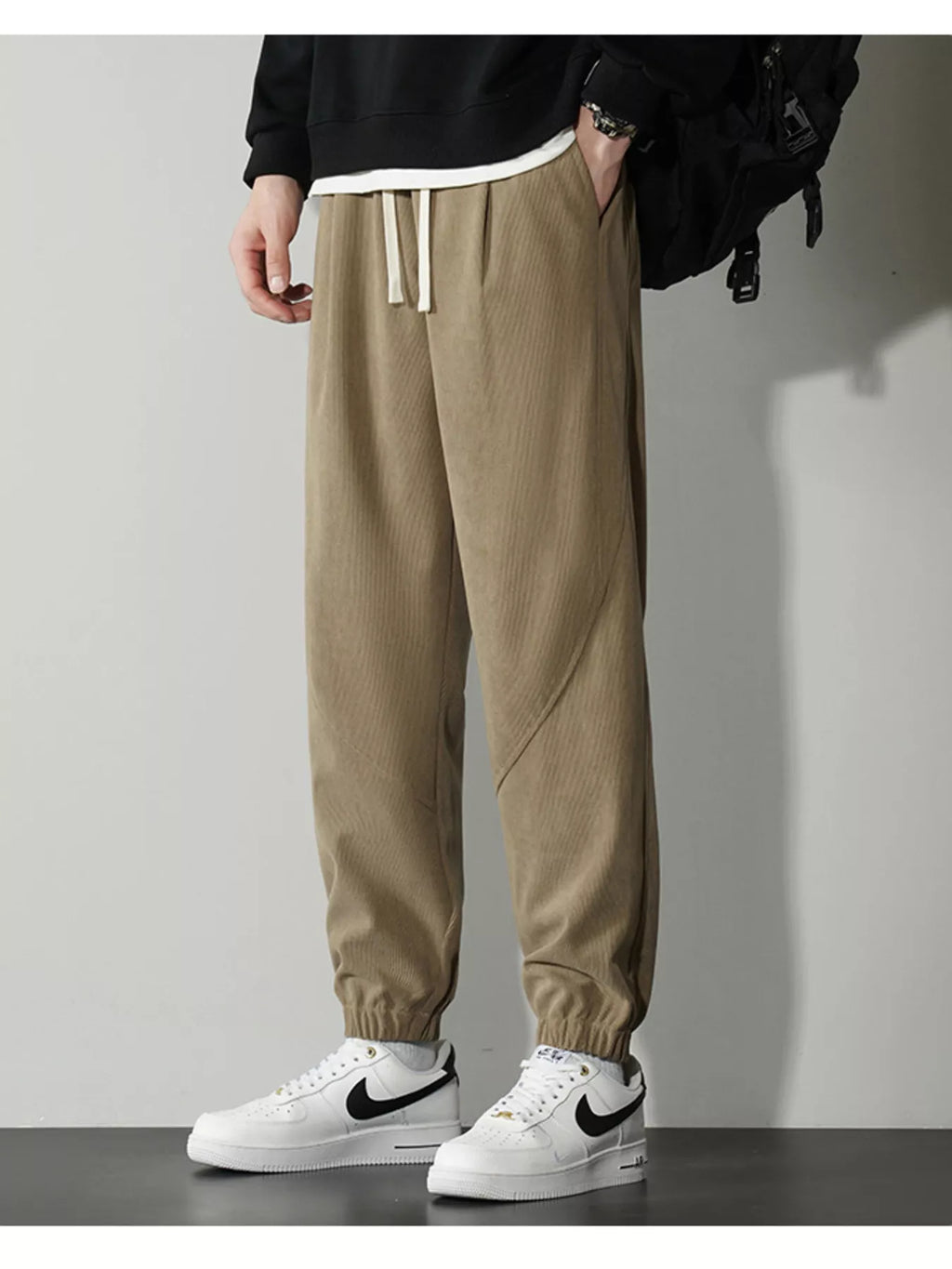 Men's Plus Size Drawstring Ankle Pants