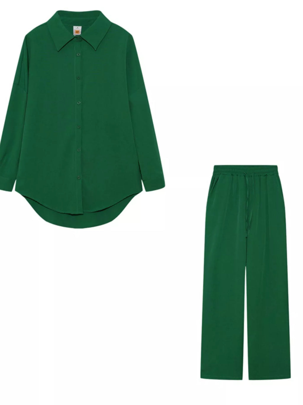 Full Size Button Up Shirt and Pants Set Plus Size