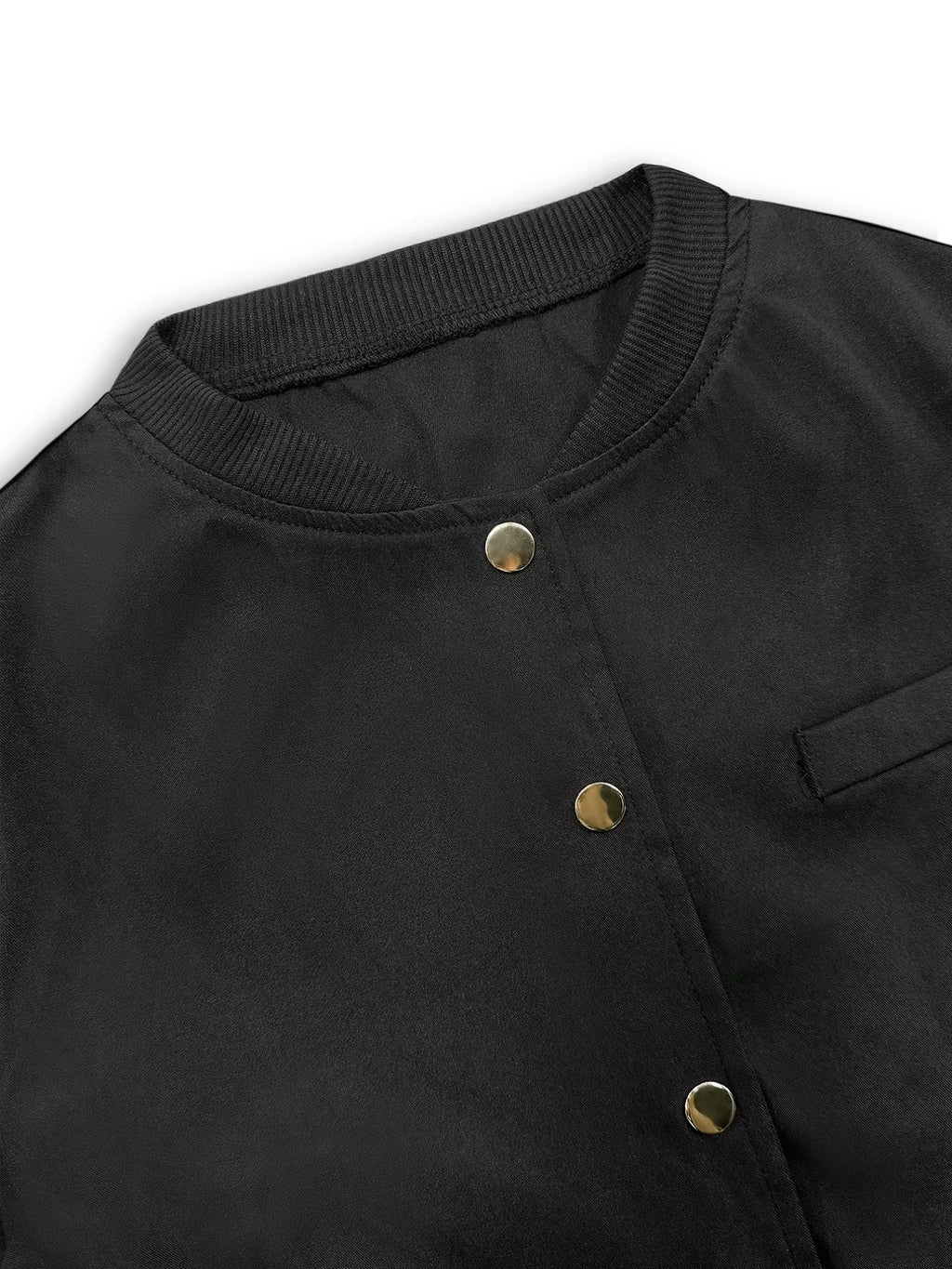 Snap Down Cropped Bomber Jacket